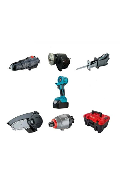 Vivendo Trusa scule 5 in 1 cu 1 acumulator 21V, bormasina, cheie impact, mini...