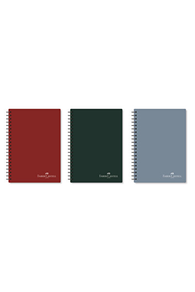 Faber Castell PP Kapak,Koyu Renkler Defter,A4 Spiralli Kareli Defter 100 Yapr...