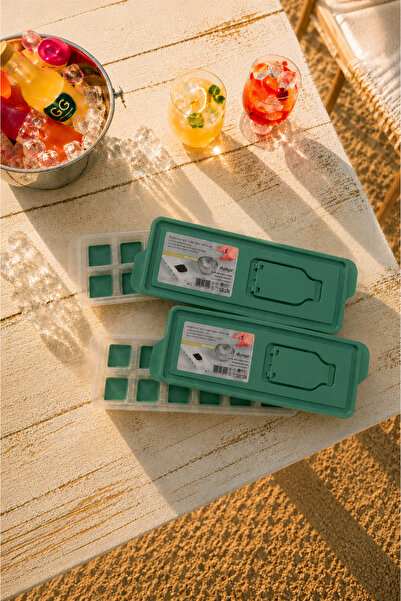 Sariva Home Set of 2 Silicone Ice Molds with Lids, 12 Chambers, Easy-Fill Ice...