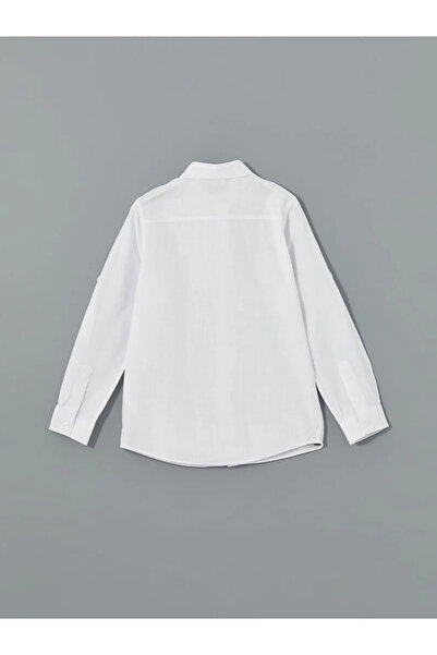 LC Waikiki White Basic Long Sleeve Boys' Shirt and Bow Tie