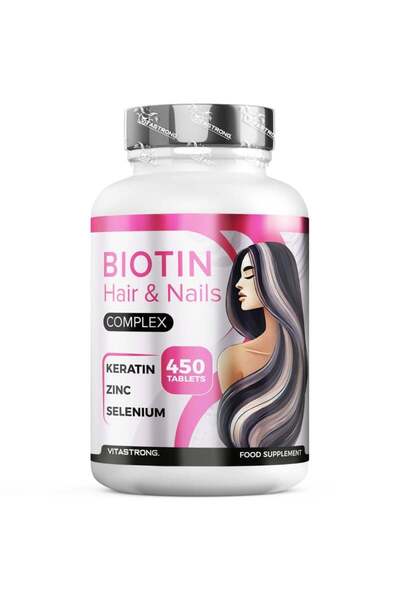 vitastrong COMPLEX DE BIOTINĂ 450 capsule - Suport pentru păr și unghii puter...
