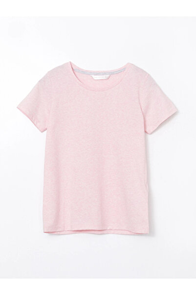 LC Waikiki Pink Crew Neck Women's Pajama Top