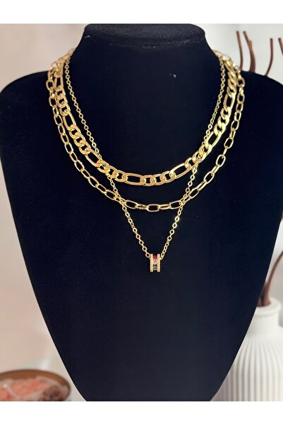 ANKA JEWELLRY Layered Gold Chain Steel Women's Necklace