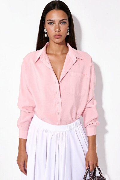 Hiccup Oversize Modal-Viscose Blended Shirt