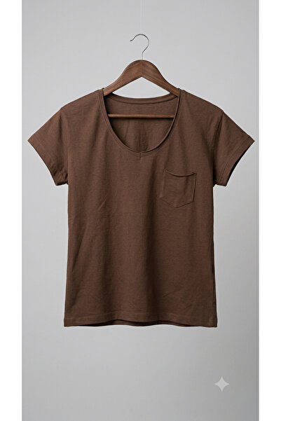Sublime Butik Γυναικείο μπλουζάκι με λαιμόκοψη V από βαμβακερό χτενισμένο βαμ...