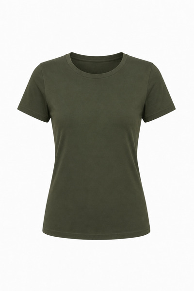 Yalçınoğlu Tricou de damă 100% viscoză, cu decolteu rotund, cu mânecă scurtă, model de bază I Tricou cu mânecă scurtă I Body elastic de bază