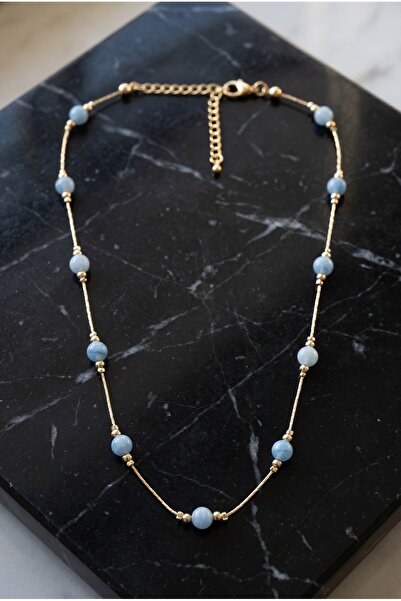 Mijja Amazonite, Jade, and Agate Natural Stone, Gold Color Lacquer Plated Ele...