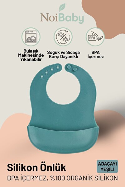 NoiBaby Silikon Önlük - Yeşil
