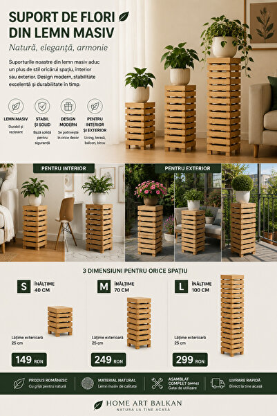NaMar Design Suport pentru ghiveci din lemn masiv