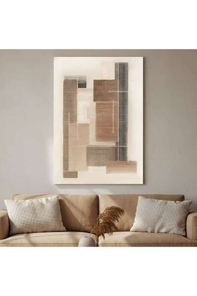 PAN HOME Dello Textured Canvas Wall Art 80x100cm - Beige