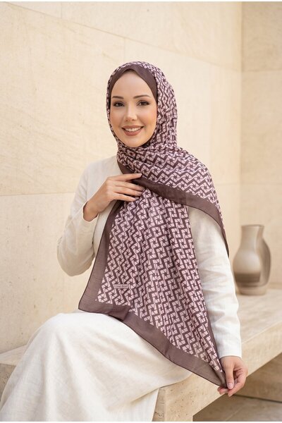EBRUTESETTÜR سلسلة شالات نورا المزخرفة باللون البني