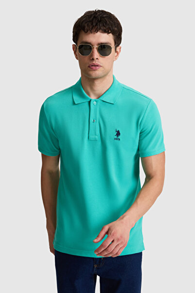 U.S. Polo Assn. تي شيرت رجالي بقصة ضيقة وياقة بولو من Mint Slim Fit 50322304-...