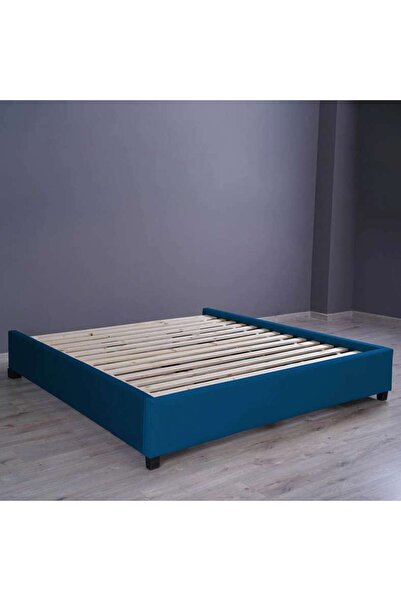 PAN HOME غطاء سرير مخملي أزرق من جاليا مقاس 200×200 سم