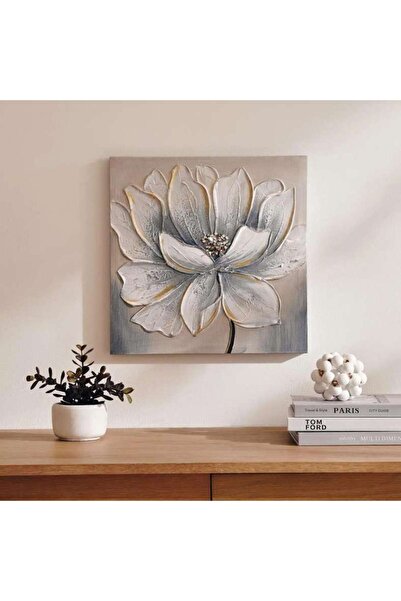 PAN HOME لوحة فنية جدارية مرسومة يدويًا على القماش مقاس 40x2.5x40 سم - أزرق