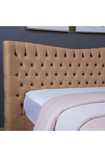 PAN HOME MARS HEADBOARD VELVET GOLD L-140: ارتفاع 125 سم