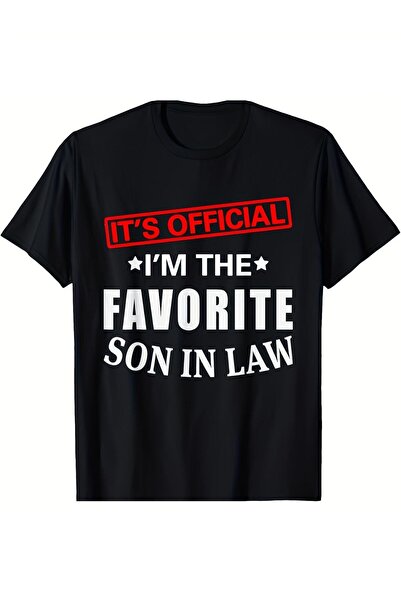 LİNA06 Men's Funny It's Official I'm Favorite Son-in-Law Graphic T-Shirt Ligh...