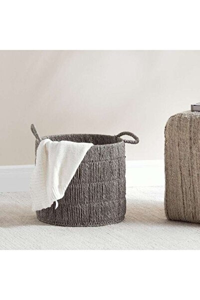 PAN HOME سلة كاثرين المستديرة 33x33x30 سم - رمادي
