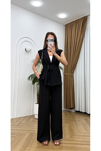 R-Style Double Breasted Linen Set
