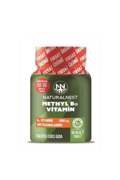 Naturalnest Methyl B12 Vitamin 1000 mcg 90 Dilaltı Tablet