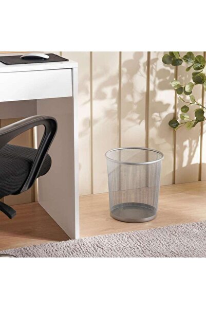 PAN HOME سلة نفايات معدنية شبكية 12 لتر 22x27x28 سم - فضي