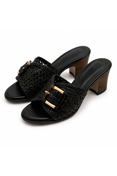 PATRON SHOES Women's Knitted Buckle-Heeled Slippers – Stylish and Comfortable...
