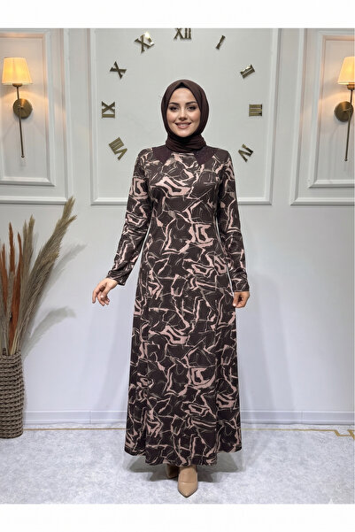 ModaMinar Women's New Season Collar Stone Detailed Glittery Piece Mother's Dress