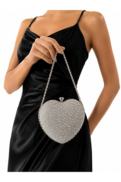Molie Women's Heart Chain Strap Evening Dress Clutch Bag – Stylish Evening an...