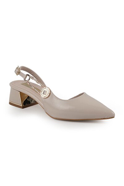 Libero Women's Patent Leather Heeled Shoes Pointed Toe Buckle Detailed Thick ...
