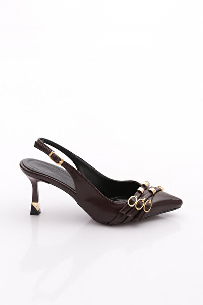 DGN 2029 Women's Belt Buckle Detailed Heeled Shoes