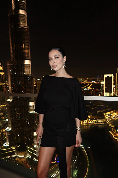 My Blog Black Sequin Belt Detailed Dress - 1626