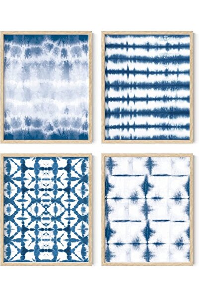 ESSESORIES Abstract Blue Pictures with Blue in Aesthetic Poster Wall Art Set ...