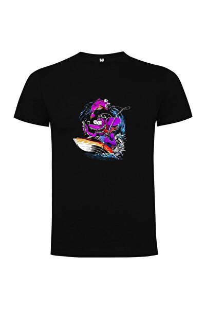 iLovePrints Surfing with Cartoon Characters Tshirt