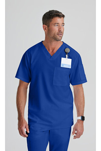 Grey’s Anatomy Evan Grt091 Men's Scrubs Single Top – Imported, Super Soft, Mo...