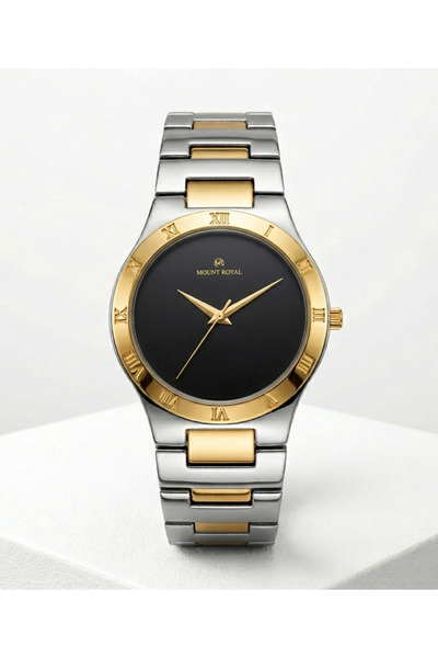 MOUNT ROYAL Mont Royal Men's Watch Steel Case in Silver Mix Color with Gold a...