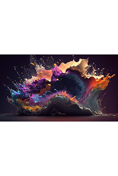 Persona Tablou Canvas, Explozie De Culori Abstracta 3D 2- 100 X 70 cm