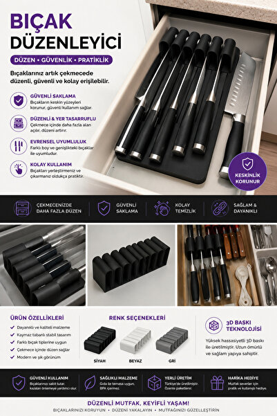 Yenomi Çekmece İçi Bıçak Organizeri