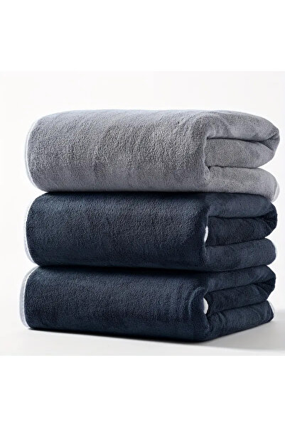 Choice3 70x140cm 1 gray 2 black 3PCS Large Bath Towels Set Grey Adult Coral V...