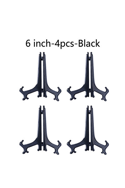 Choice7 6 Inch-4 PCS-Black Plastic Acrylic Easels or Stand/Plate Holders to D...