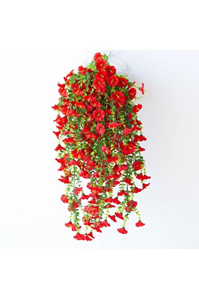 Choice4 2pcs Red Artificial Morning Glory Hanging Vines – Realistic Outdoor F...