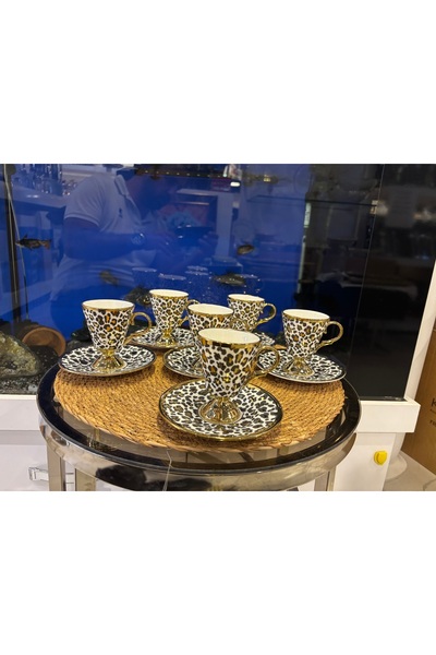 Empressco Leopar Desenli Kahve Fincanı Takımı, Şık ve Zarif Tasarım