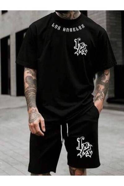 JANTIL MODA Muški komplet osnovne majice i šortsa veće veličine 👕🩳