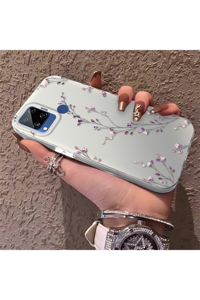 CHICASELUX حافظة Realme C15/C25/C25S المتوافقة مع تصميم زهرة الشجر الرقيقة، ح...