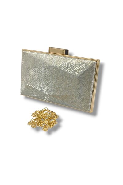 VAROL ÇANTA Varol 740-26 Snake Patterned Steel Case Evening Dress Women's Bag