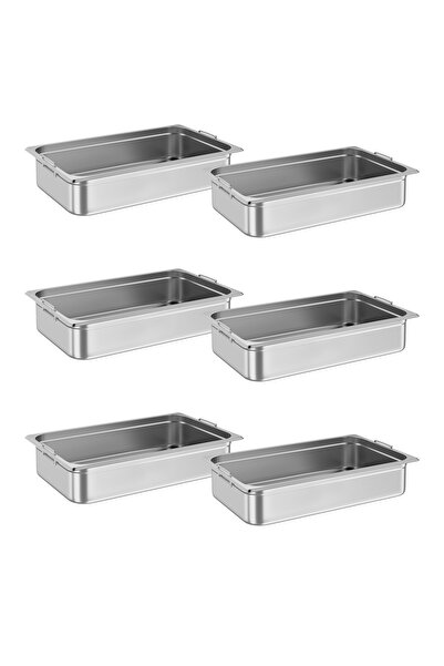 Garvee 6 Pack Hotel Pans,4" Deep Full Size Steam Table Pans,Full Size Food Pa...