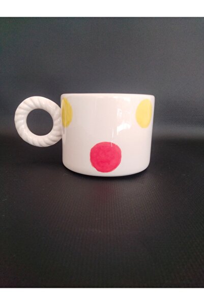 Zümrüdüanka Seramik Handmade Ceramic Mug with Polka Dots