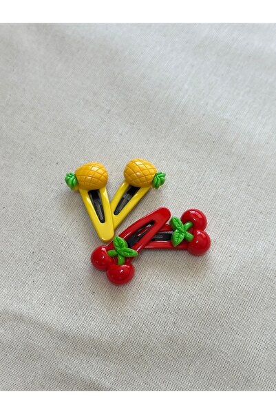 Bellamio Kids Kiraz ve Ananaslı Kız Bebek Çıtcıtlı Toka Seti