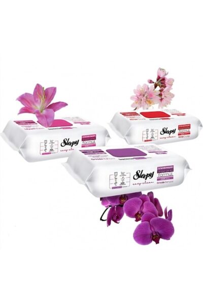 Sleepy Pachet de șervețele umede Easy Clean, 3 x 100 bucăți, cu oțet alb și b...