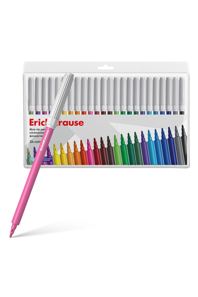 OEM Marker cu vârf fibros Carioca ErichKrause, set de 24 de culori