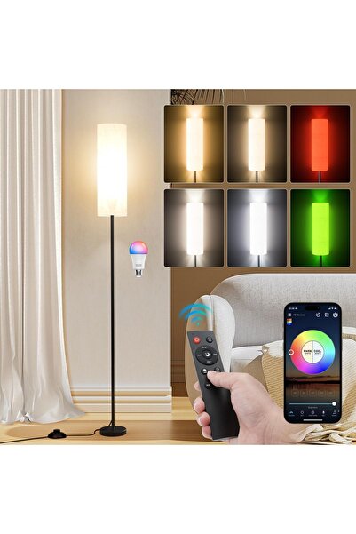 Dotail Lampă de podea inteligentă FRIDEKO HOME, bec RGB de 9W, 2700K–6500K, c...