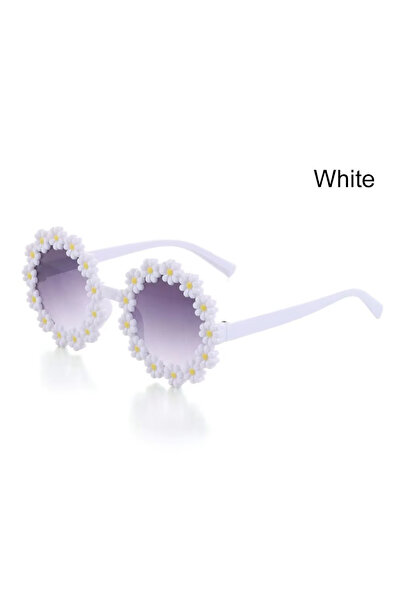Choice5 White Round Flower Sunglasses for Kids Cute Daisy Glasses Children Ou...